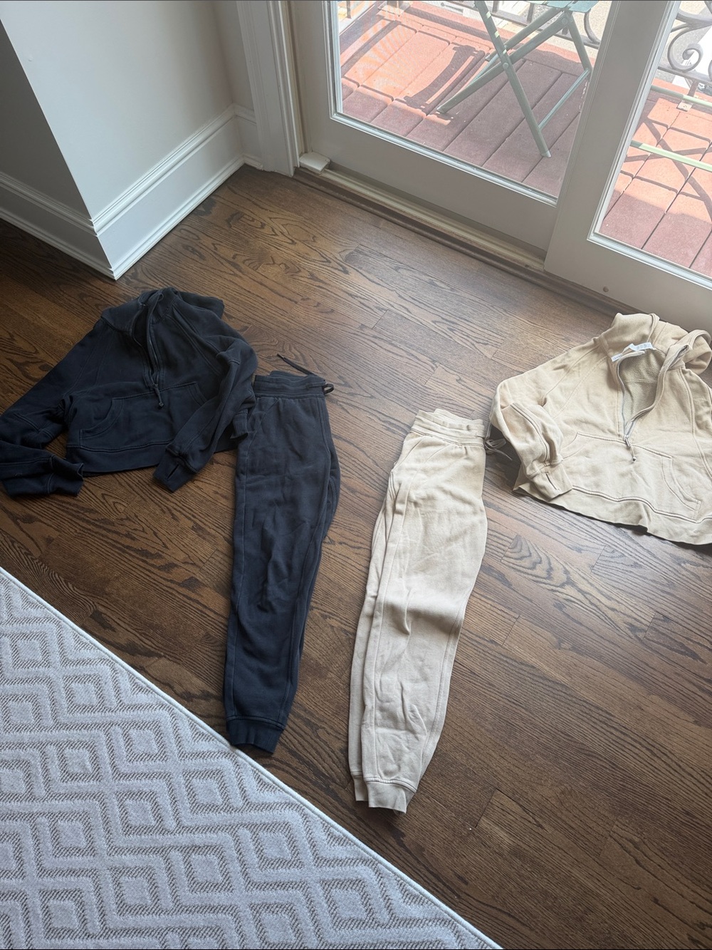 lululemon athletica Joggers Set - Black and Beige Two-Piece Lounge Pants
